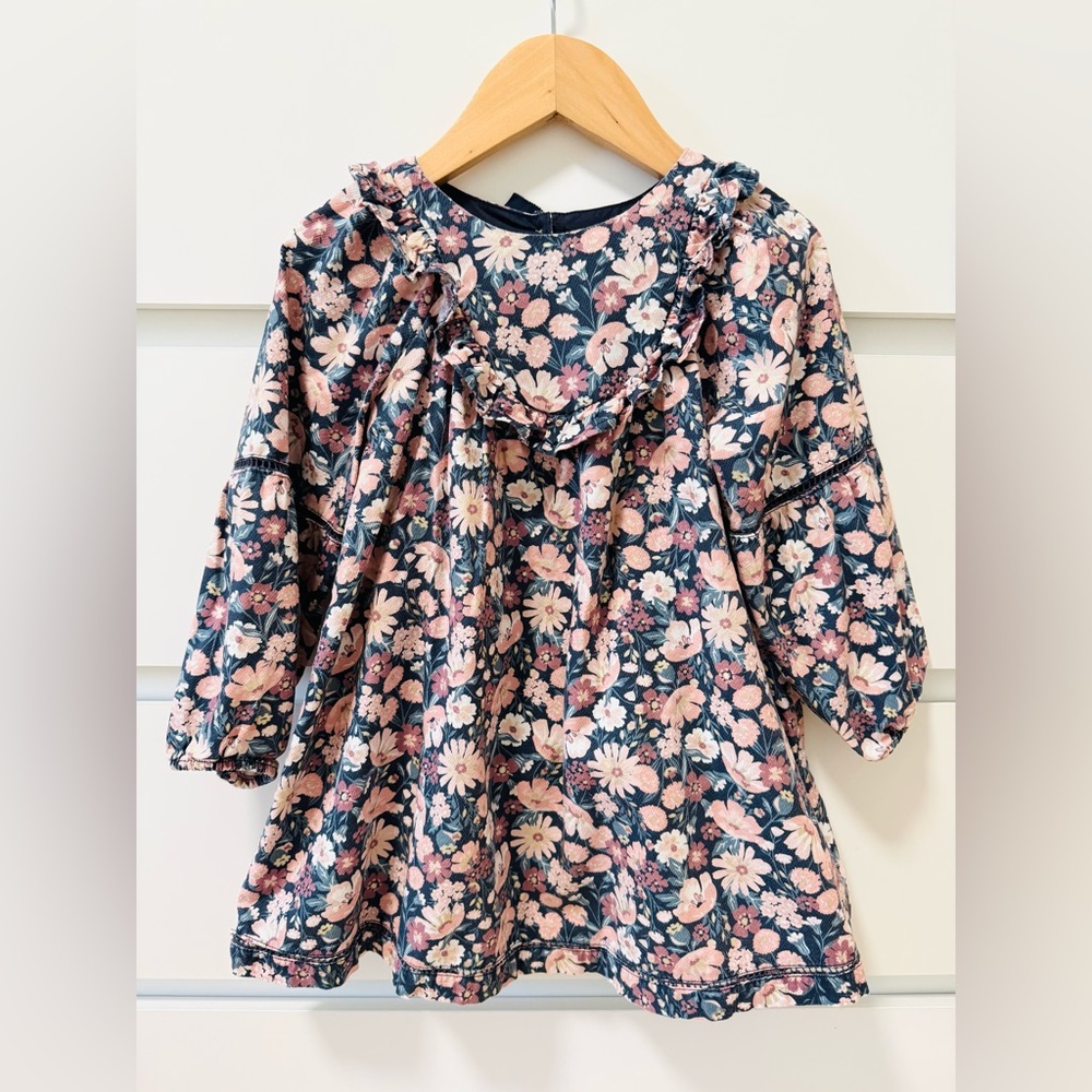 Joie Floral Dress with Ruffle and Gold Accents - Size: 4T - Like New!